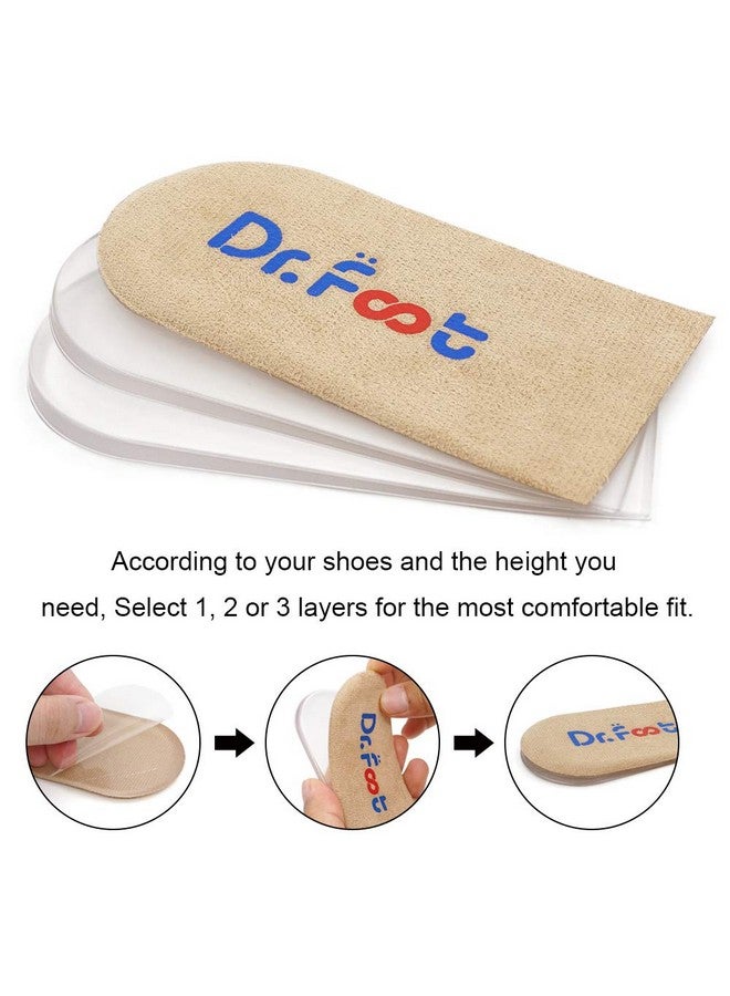 Dr.Foot Adjustable Orthopedic Heel Lift Inserts, Height Increase Insole for Leg Length Discrepancies, Heel Spurs, Heel Pain, Sports Injuries, and Achilles tendonitis (Beige, 3 Layers) - Image 4