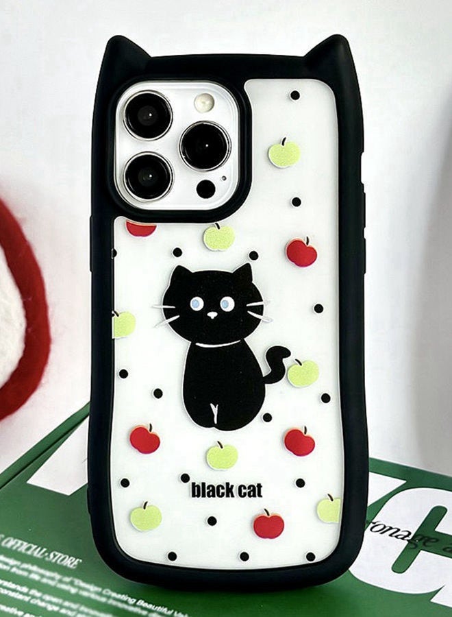 for iPhone 16 Pro Max Case，Cute 3D Cat's Ears，Raised Camera Lens Protector，Thickened Edge Protection，Lovely Silicone Soft Protective Shockproof Phone Cover，Color Cat - Image 3