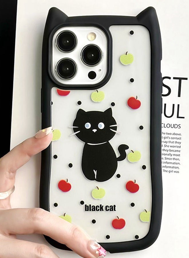 for iPhone 16 Pro Max Case，Cute 3D Cat's Ears，Raised Camera Lens Protector，Thickened Edge Protection，Lovely Silicone Soft Protective Shockproof Phone Cover，Color Cat - Image 4