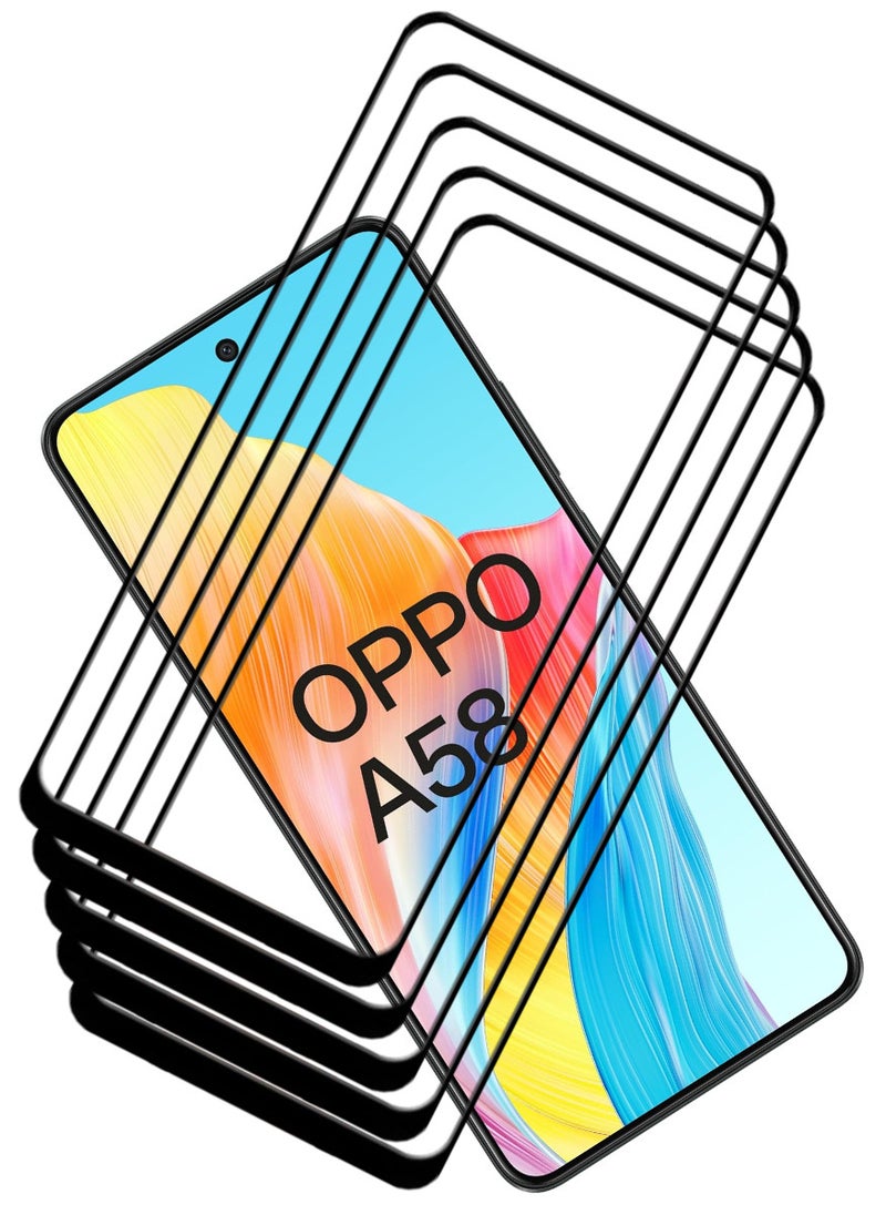 ACLIX 5 Pieces Antistatic ESD Dustproof Premium Quality High Definition Tempered Glass Screen Protector Designed For Oppo A58 4G - Image 1