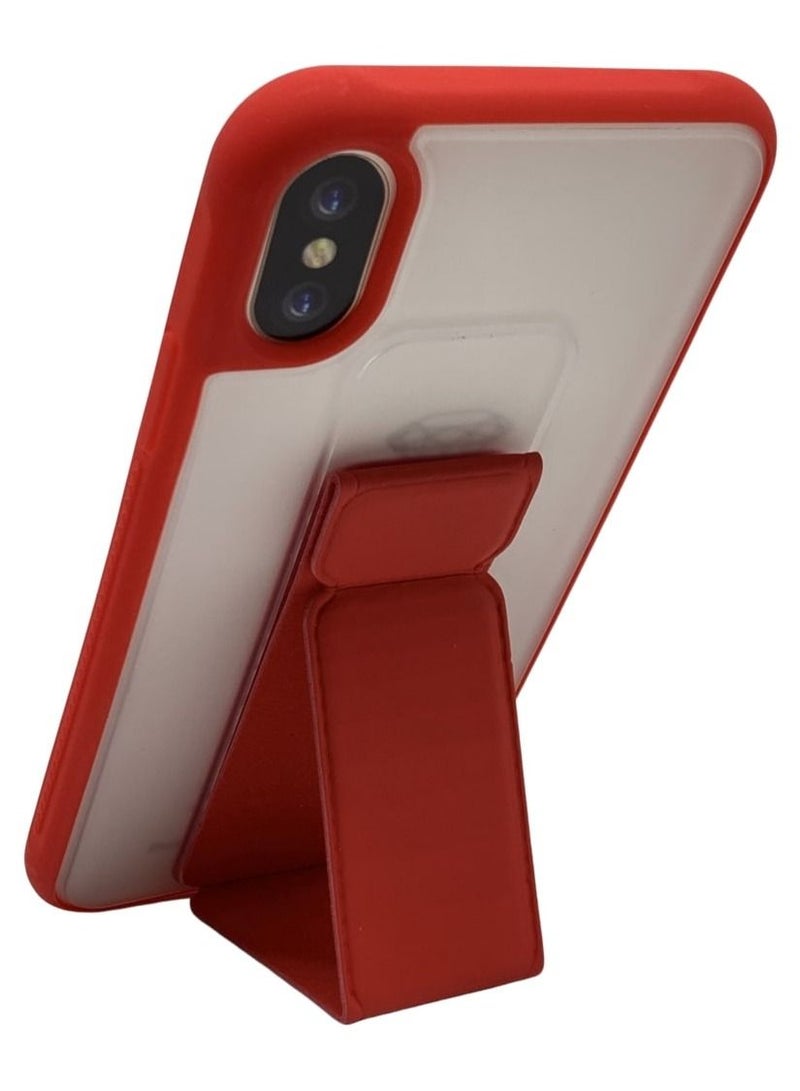 Protective Case Cover With Magnet Holder Hand Grip For iPhone XSMAX White/Red - Image 3