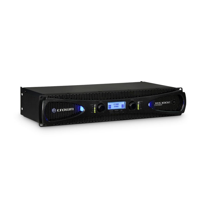 Crown 2 Channel Class D DriveCore Professional Power Amplifier with DSP Band Pass Filters Peakx Limiters XLRRCA Inputs Black 350Watts XLS1002
