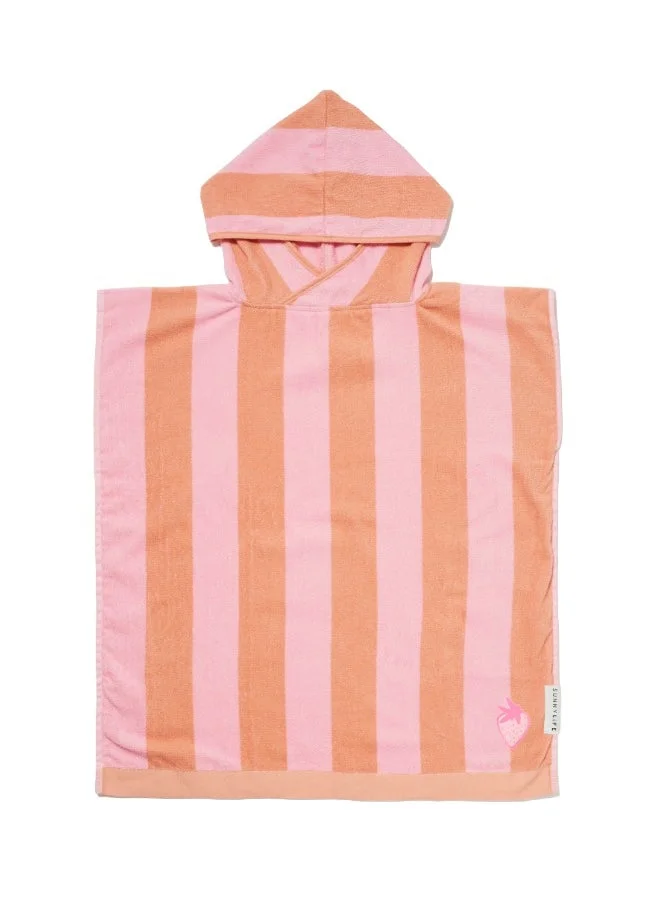 SUNNY LIFE Kids Hooded Beach Towel – Sea Seeker Strawberry | Swim Towel with Hood | Summer Swim Hooded Towel for Kids | Soft Towel for Summers