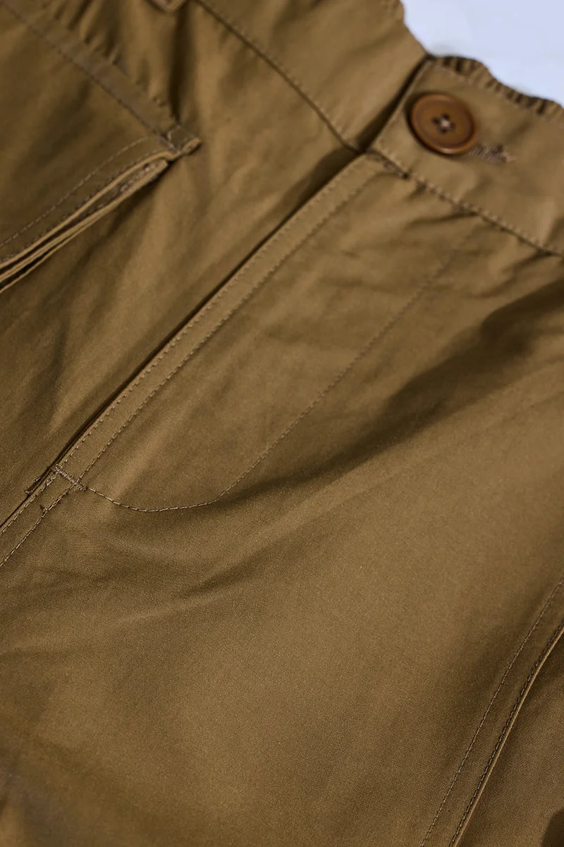 SNITCH Khaki Solid Loose Fit Streetwear Cargo