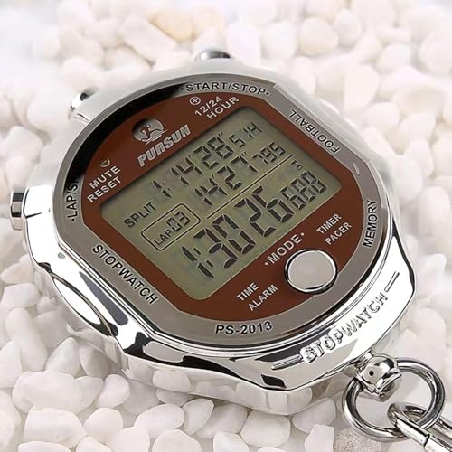 Rolilink Stopwatch Timer, Digital Stop Watch with 0.001second Timing, Metal 100 Laps Memory, Rolilink Large dispaly Alarm Clock for Coach Sports Running Marathon - Image 4