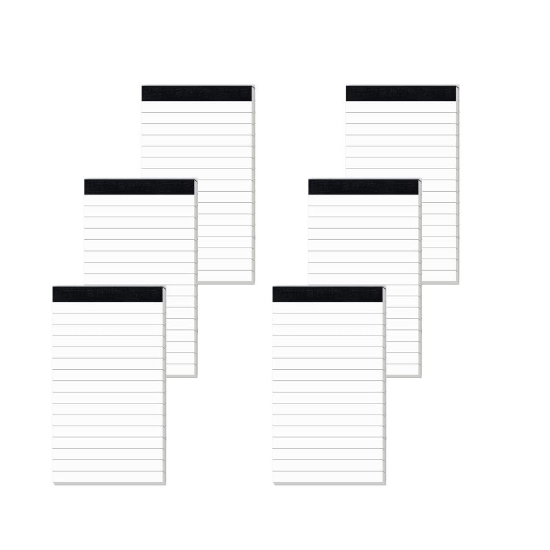 Nichela 6 Pcs Note Pads Refills 3 x 5 inches Memo Small Notebook Writing Pads with 30 Sheets Each Pad College Ruled Lined Paper NotePads White - Image 1