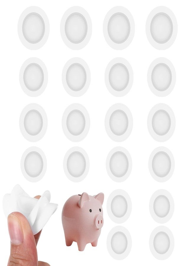Eldraqth 20pcs Piggy Bank Stoppers Rubber Piggy Bank Hole Plugs Replacement 5 Sizes Rubber Saving Box Plug Round Piggys Banks Stopper Cover for Money Saving Box (White) - Image 1