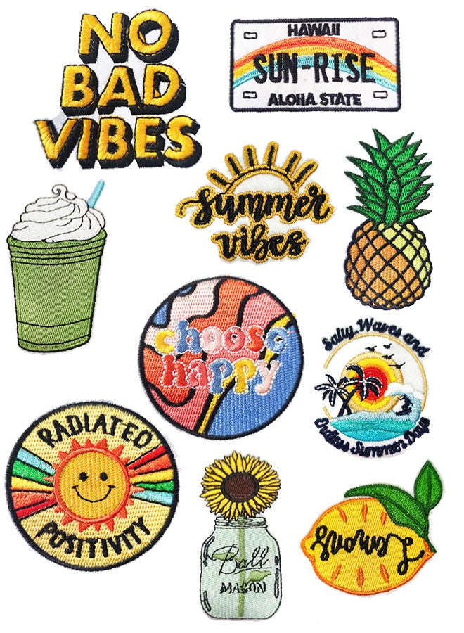 Embroidered Iron On Patches DIY Accessories, Assorted Decorative Patches, Bright Vivid Colors, Sew On/Iron On Patch Applique For Clothes, Dress, Hat, Jeans 60PCS