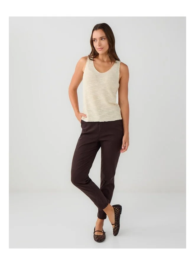 Jimmy Key Bitter Coffee Normal Waist Normal Leg Gabardine Trousers.