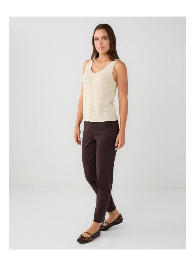Jimmy Key Bitter Coffee Normal Waist Normal Leg Gabardine Trousers.