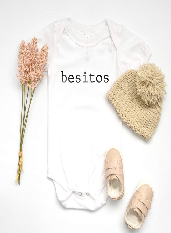 Printique Organic GOTS Certified Baby Onesie Unisex Bodysuit 0-18 months - Besitos | Spanish Quote for Latin Parents (Besitos, 9-12 Months) - Image 3