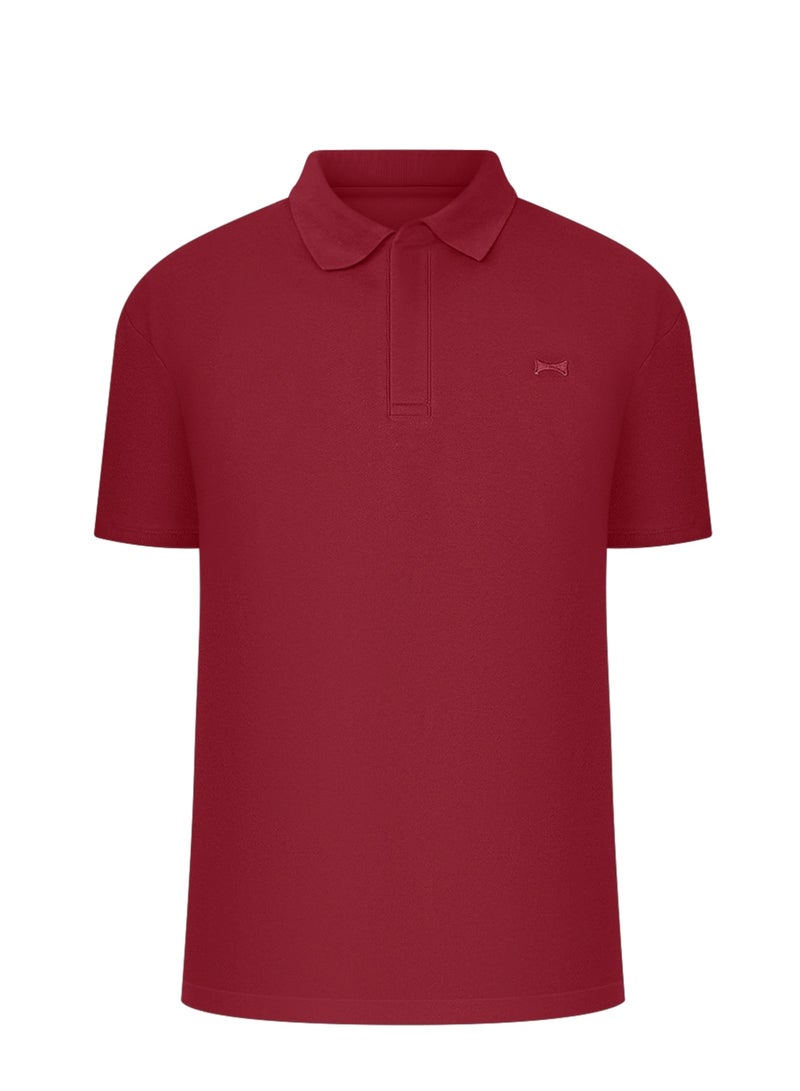 The Founder &Co. Men Polo Shirt Short Sleeve Maroon Premium Pique Cotton Comfort Classic Polo Old Money  - Image 3
