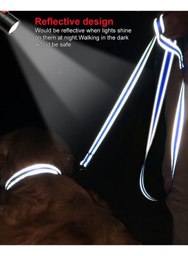 جويتيل مقود الكلاب Joytale العاكس مزدوج الجوانب، بطول 6 أقدام/5 أقدام/4 أقدام، مقود الكلاب المصنوع من النايلون بمقبض مبطن للكلاب المتوسطة والكبيرة أثناء المشي، أزرق داكن، بطول 6 أقدام - Image 4