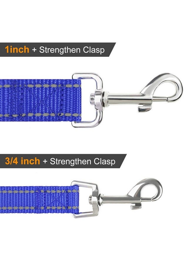 جويتيل مقود الكلاب Joytale العاكس مزدوج الجوانب، بطول 6 أقدام/5 أقدام/4 أقدام، مقود الكلاب المصنوع من النايلون بمقبض مبطن للكلاب المتوسطة والكبيرة أثناء المشي، أزرق داكن، بطول 6 أقدام - Image 5