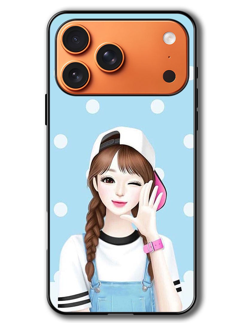 Theodor Case Compatible with Apple iPhone 17 Pro Max 6.9 Inch Protection Shockproof Bumper Cover Girl Wear Cap - Image 1