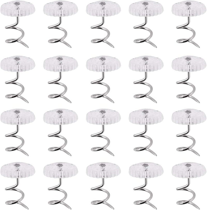 Akstore 20 Pcs Bed Skirt Pins Clear Heads Twist Pins for Upholstery, Slipcovers and Bedskirts, Bedskirt Pins (20PCS) - Image 1