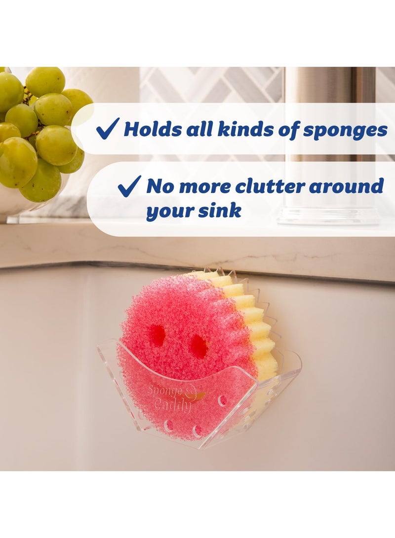 Scrub Daddy 1pc Sponge Holder - Daddy Caddy - Sink Sponge Holder with Suction Cups for Smiley Face Sponge Sink Organizer for Kitchen and Bathroom Self Draining & Dishwasher Safe - Image 4