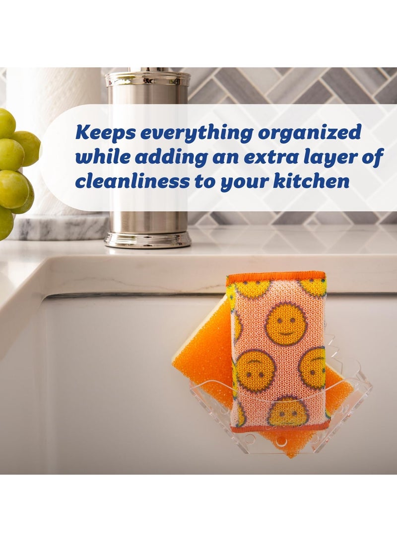 Scrub Daddy 1pc Sponge Holder - Daddy Caddy - Sink Sponge Holder with Suction Cups for Smiley Face Sponge Sink Organizer for Kitchen and Bathroom Self Draining & Dishwasher Safe - Image 5