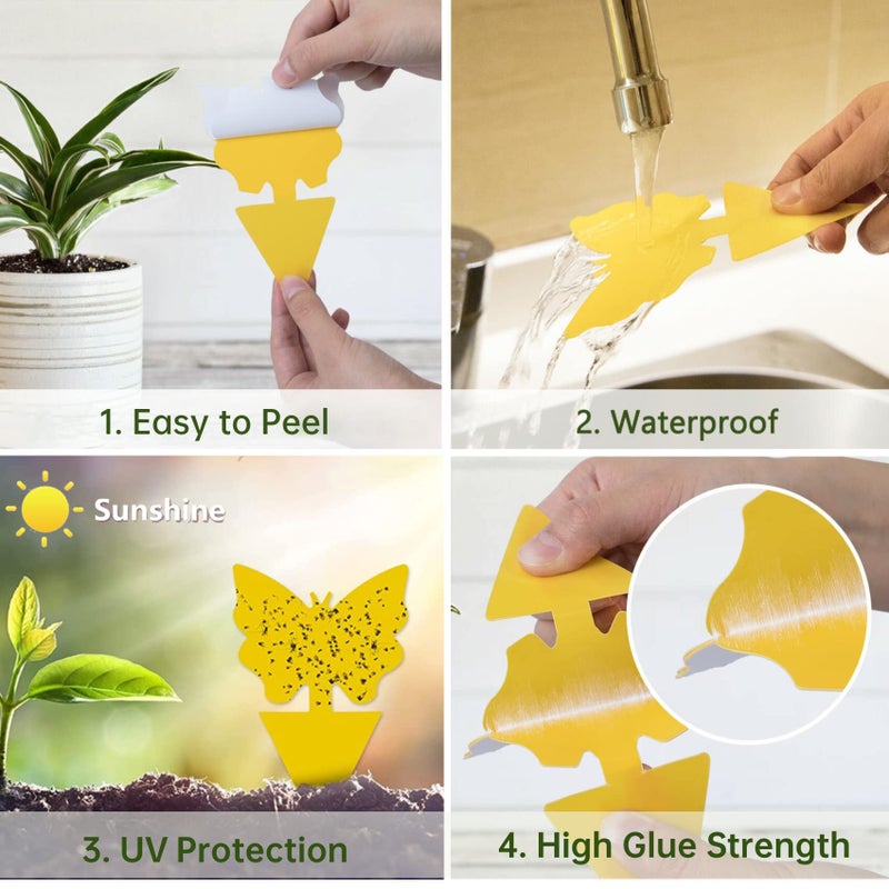 Stingmon 96 Pack Fruit Fly Trap for Indoors, Fungus Gnat Killer Indoor Sticky Traps for Mosquito, Bug Insect Catcher Killer for Houseplant - Image 3