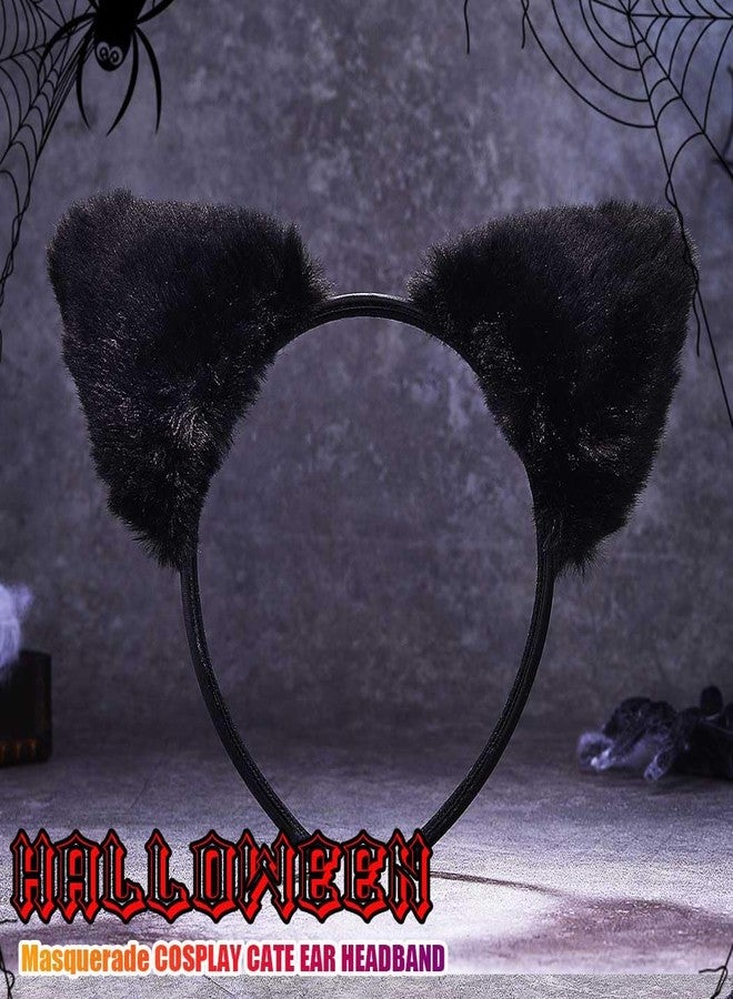 GORTIN Cat Ears Headband Black Halloween Costume Headpiece Hair Accessories for Women (Black, Free size) - Image 2