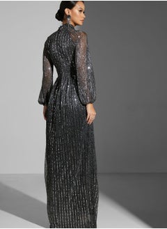Namshi x Zena Louay Shimmer Twist Front Gown  - Image 2