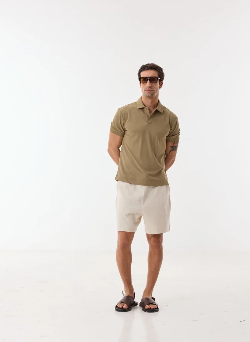 أشيتا فرنانديز Caden Men’s Green Cotton Blend Shirt – Relaxed Fit Collared Waist Length Lightweight Casual Wear