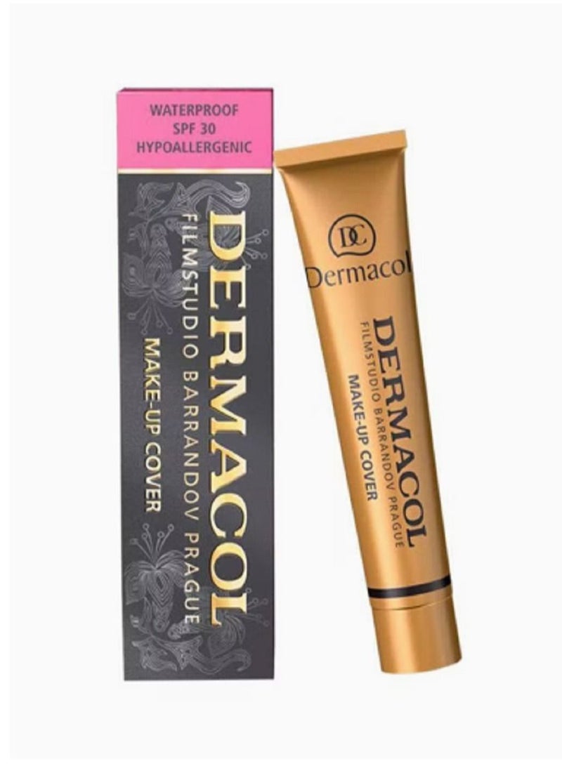 Dermacol High Coverage Waterproof Foundation Cream With SPF 30 Light Beige 210 - Image 1