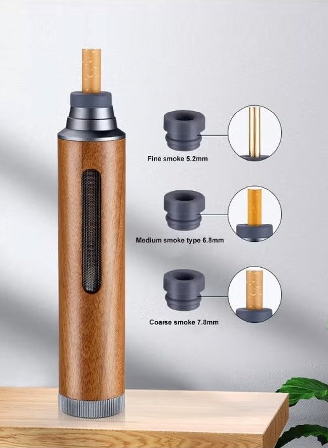 منفضة سجائر يدوية، أنبوب معدني محمول لرماد السجائر، مقاوم للرياح، عديم الدخان، مقاوم للحريق، حامل رماد سجائر قابل للفصل، مناسب للتدخين في الأماكن المغلقة والمفتوحة، خشب الجوز الفضي - Image 2