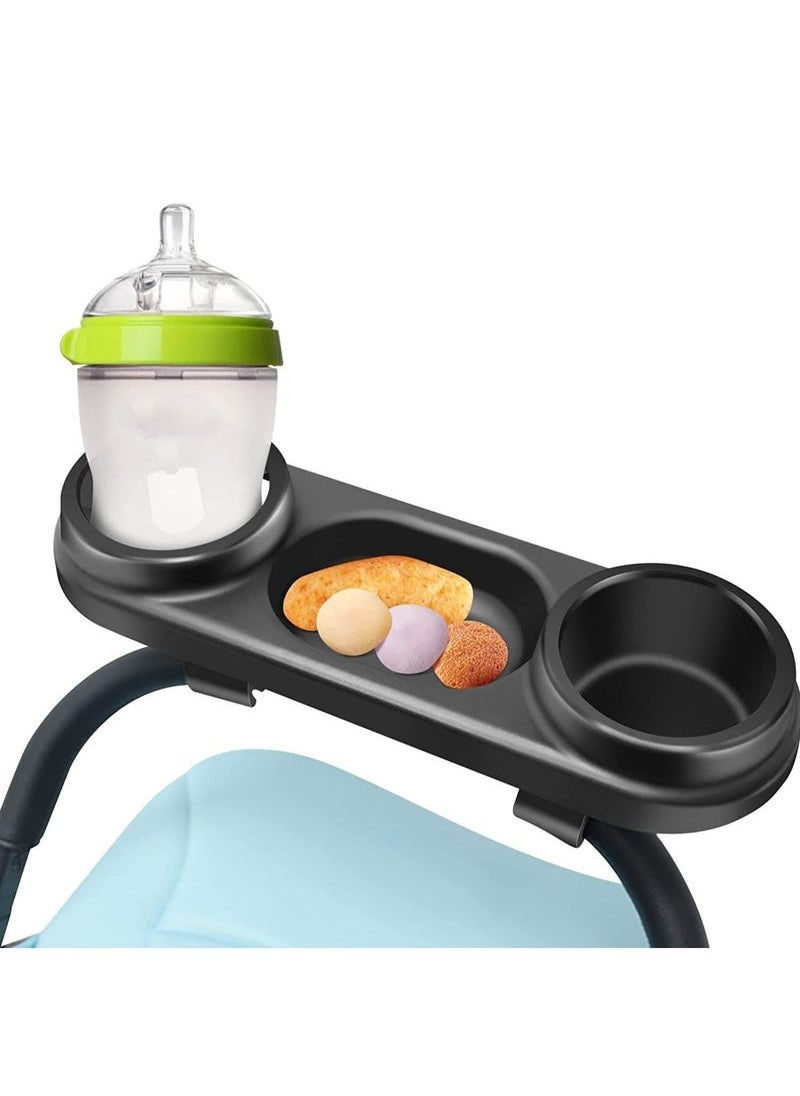 MIXDE - Capacity Universal Stroller Snack Tray Attachment with Cup Holder and Grip Clip for Stroller Bar - Image 1