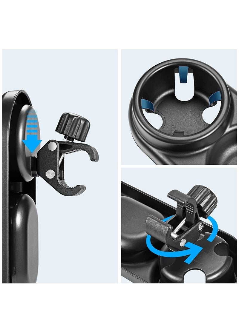MIXDE - Capacity Universal Stroller Snack Tray Attachment with Cup Holder and Grip Clip for Stroller Bar - Image 1