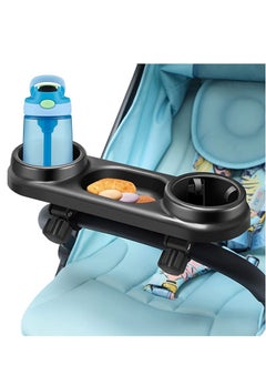 Capacity Universal Stroller Snack Tray Attachment with Cup Holder and Grip Clip for Stroller Bar