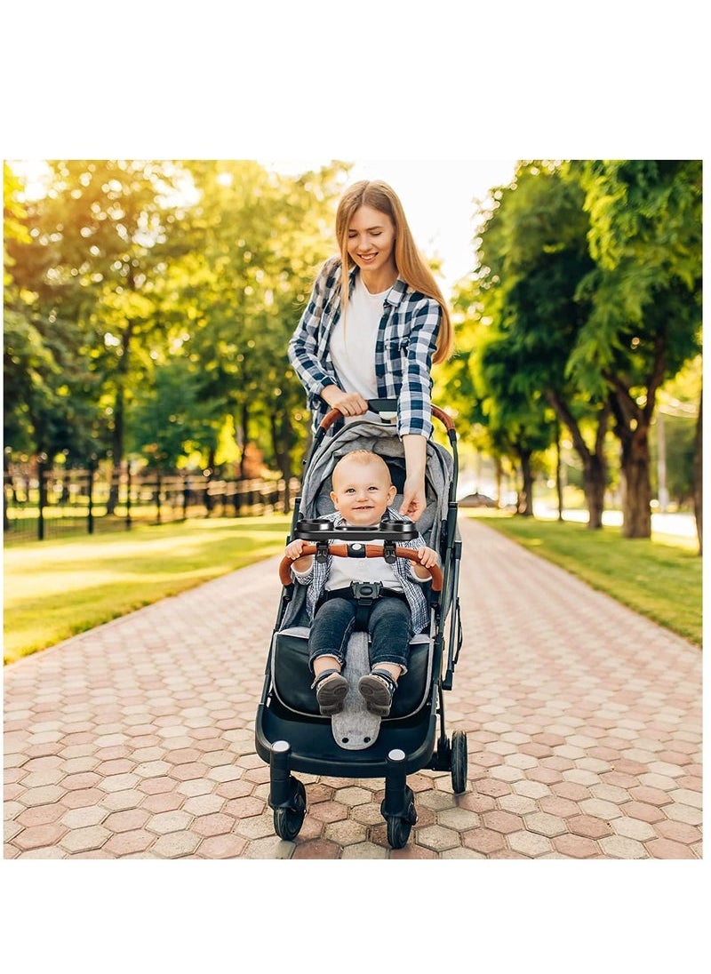 MIXDE - Capacity Universal Stroller Snack Tray Attachment with Cup Holder and Grip Clip for Stroller Bar - Image 1