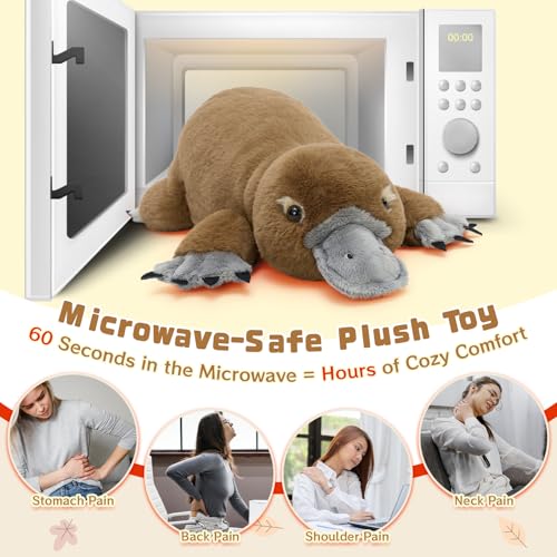 MorisMos Platypus Microwavable Stuffed Animal 155 Lbs Weighted Platypus Plush for Adults Kids Cuddle Companion Heating Pad Unscented 20 Inch - Image 5