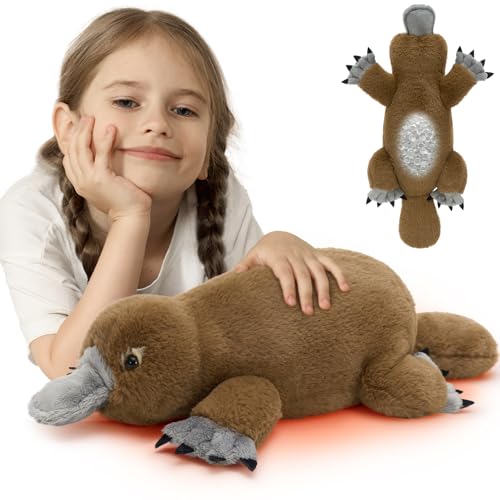 MorisMos Platypus Microwavable Stuffed Animal 155 Lbs Weighted Platypus Plush for Adults Kids Cuddle Companion Heating Pad Unscented 20 Inch - Image 1