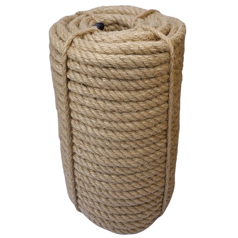 ILIKEEC Jute Rope 12mm 164 Feet 7lb Thick Garden Jute Twine String for DIY Cat Scratcher Gardening Bundling and Wall Hanging Craft Decorative Brown