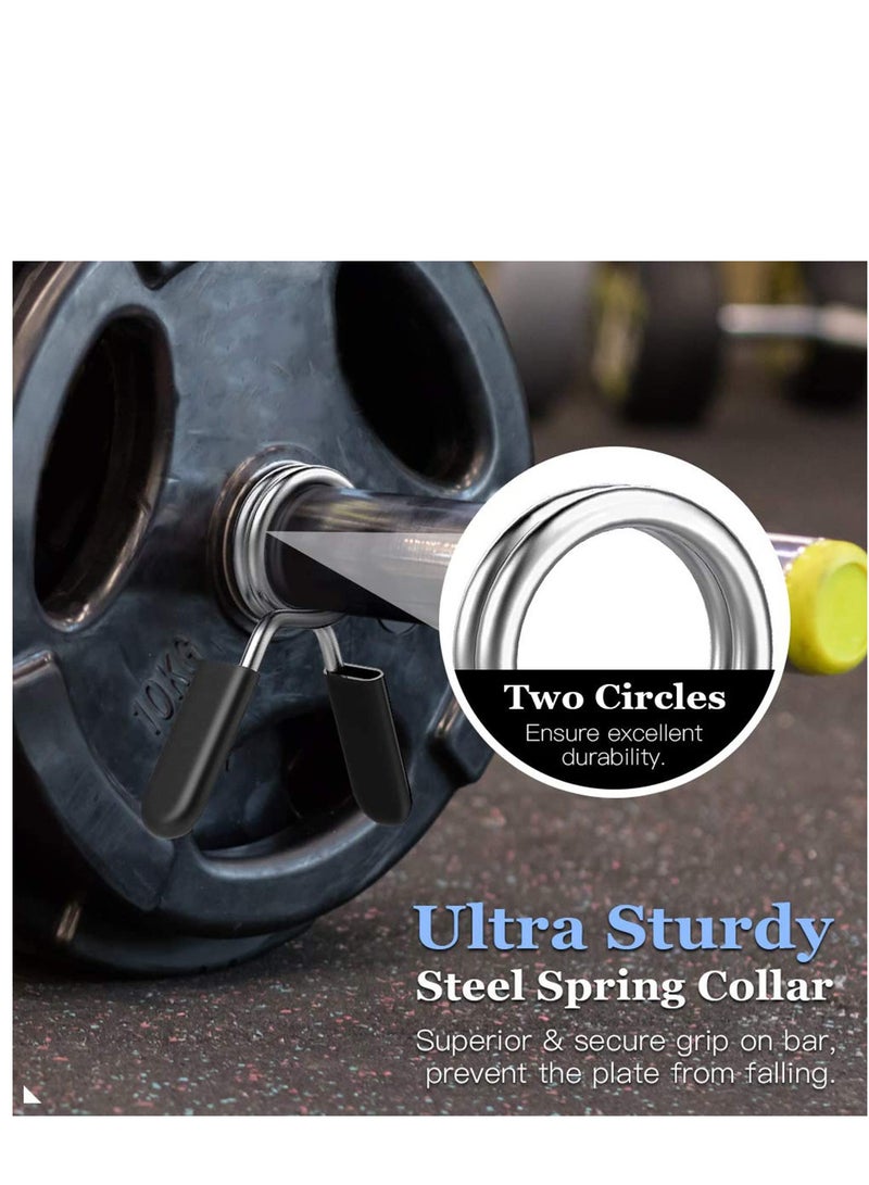 Excefore Spring Clip Collars 2 inch Barbell Exercise Collar Clamps for Strength Training Gym Fitness Training Weight Lifting Equipment for Smooth Dumbbell Handle or Standard Weightlifting Barbell - Image 3