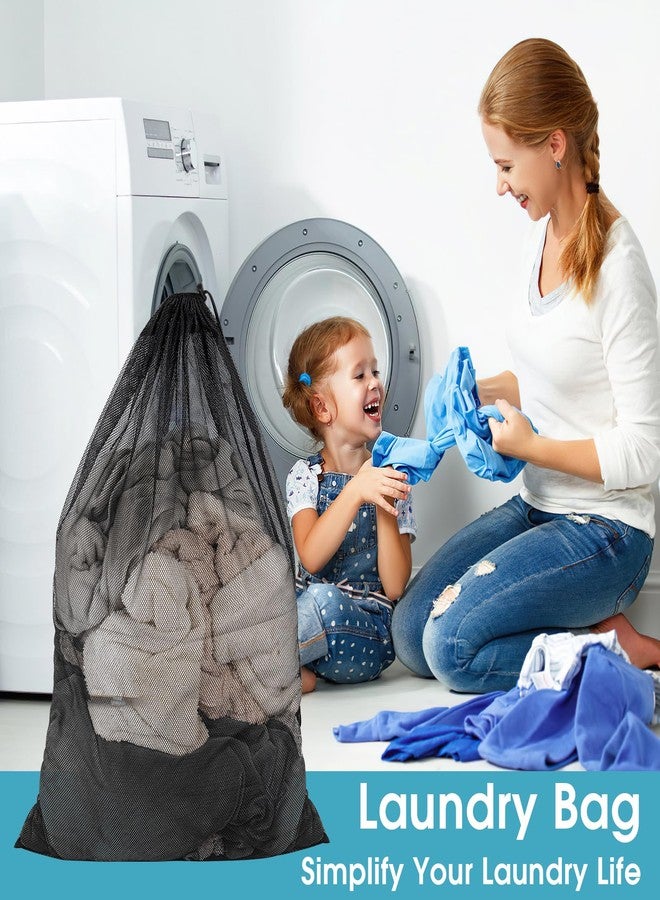 PEASUG Mesh Laundry Bags, 23 x 34 Inches Heavy Duty Mesh Laundry Bag, Large Laundry Drawstring Bag for College, Dorm, Travel, Family and Apartment Dwellers, 2 Pack, Black - Image 5