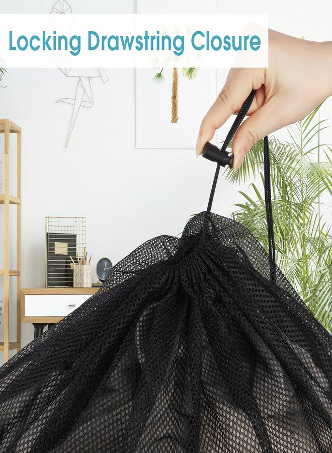 PEASUG Mesh Laundry Bags, 23 x 34 Inches Heavy Duty Mesh Laundry Bag, Large Laundry Drawstring Bag for College, Dorm, Travel, Family and Apartment Dwellers, 2 Pack, Black - Image 3