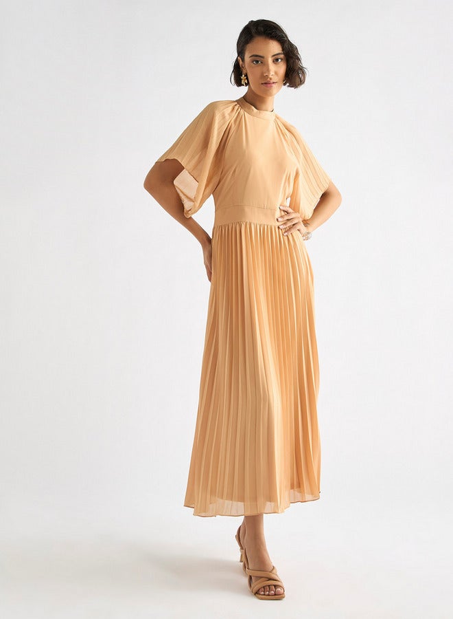 سبلاش فيڤ فستان طويل بكسرات وأكمام منفوخة - Image 1