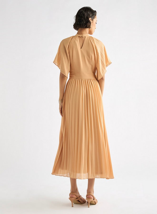 سبلاش فيڤ فستان طويل بكسرات وأكمام منفوخة - Image 3