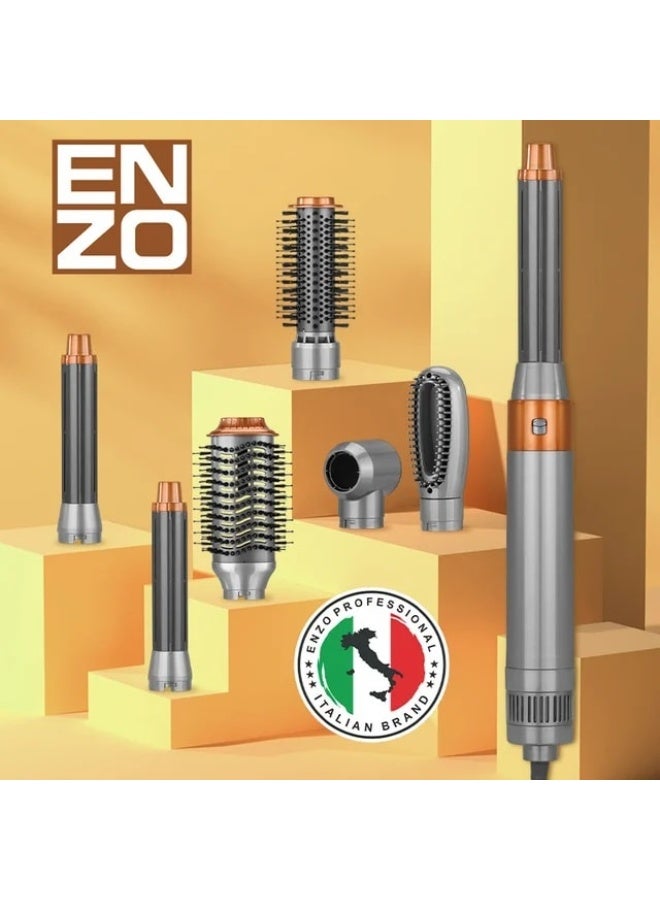إنزو جهاز تصفيف الشعر الكهربائي ENZO EN-4133 6 في 1 – لفرد وتجعيد الشعر، فرشاة هوائية ساخنة ومجفف بخطوة واحدة بتقنية الأيونات لتصفيف احترافي في المنزل - Image 5