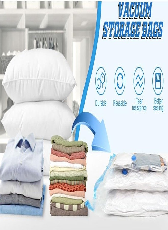 AJKN Vacuum Storage Bags for Travel and Home Organization 5 Pack Includes 1 Large 2 Medium 2 Small Compression Bags with Hand Pump for Clothes Bedding and Space Saving Airtight Sealing Essentials - Image 4