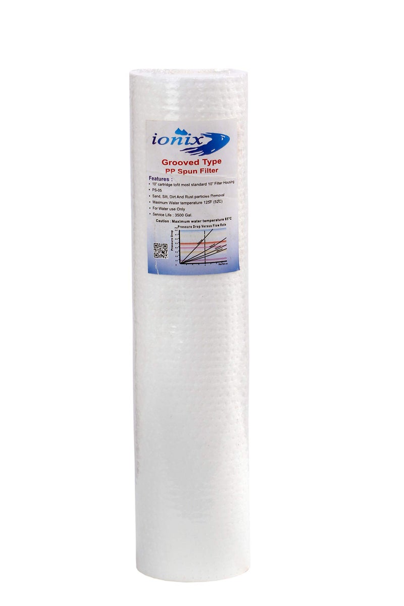 IONIX Grooved Type Spun Filter, Higher Shelf Life, Ultra Filteration Technology, Compatible with All Standard Size 10 inch pre Filters - Image 2