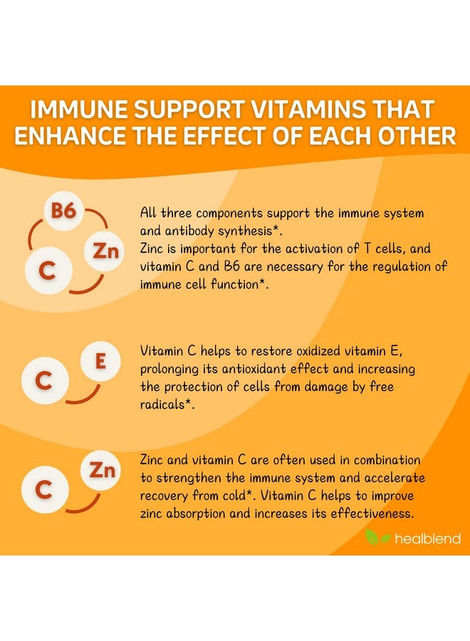 healblend 10 in 1 Immune Support Supplement Booster with Elderberry, Zinc, Echinacea, Turmeric, Lactobacillus Acidophilus, for Adults [120 Capsules] - Image 3