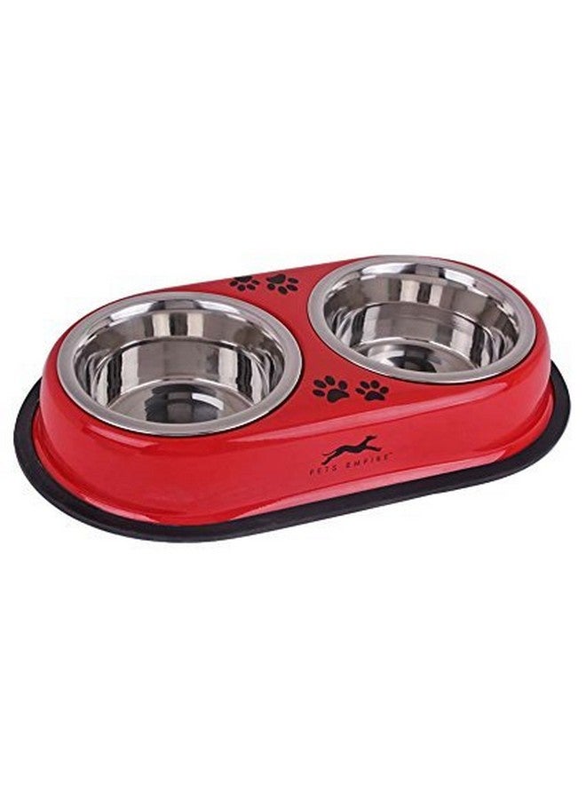 بتس إمباير وعاء طعام للكلاب والقطط | وعاء طعام للقطط | أوعية للقطط والكلاب والقطط الصغيرة | وعاء طعام مزدوج من الفولاذ المقاوم للصدأ | وعاء طعام للقطط | حصيرة مضادة للانزلاق لوعاء الحيوانات الأليفة | 2 × 200 مل (قد يختلف اللون) - Image 2