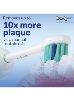 Brushmo Replacement Toothbrush Heads Compatible with Philips Sonicare E-Series HX7012 HX7022 HX7023 Compact Size Head fits Essence and Screw-On Electric Toothbrush, BM716, 6 Pack - Brushmo  - Image 3