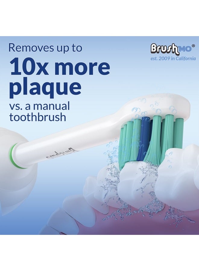 Brushmo رؤوس فرشاة أسنان بديلة متوافقة مع فيليبس سونيكير E-Series HX7012 HX7022 HX7023 بحجم مدمج يناسب فرشاة الأسنان الكهربائية Essence و Screw-On، BM716، عبوة 6 - Brushmo - Image 3