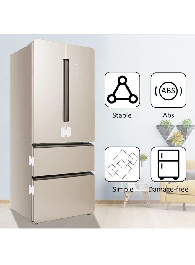 قفل ثلاجة للأطفال ، 4 قطع أقفال باب الثلاجة قفل الأطفال السلامة للثلاجة باب الفريزر لاصق قوي لا حاجة لمفاتيح الثلاجة وباب الخزائن للأطفال الصغار - Image 4