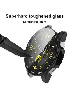 Generic Watch GT4 Case Full Coverage Protective Watch Case Cover Tempered Glass Screen Protector Compatible with Watch GT4 46mm Black  - Image 3