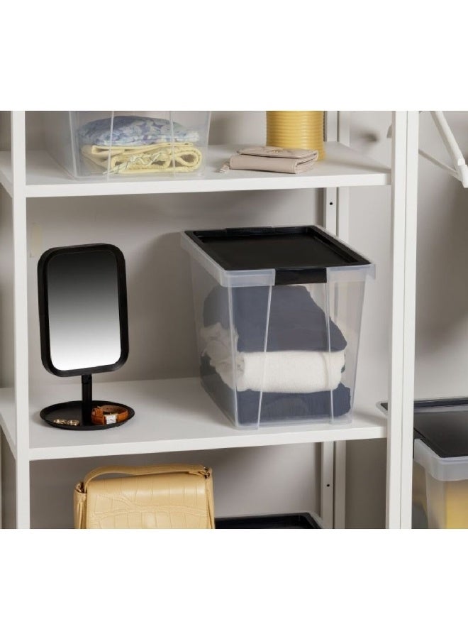 TATAY Multi Purpose Stackable Storage Box with Lid Clear and Black 15 L 1157502 - Image 3